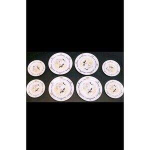 Newcor Kitchen Kow Plates Dinner Lunch Scalloped Edge Cow Chef 8Pc Stoneware
